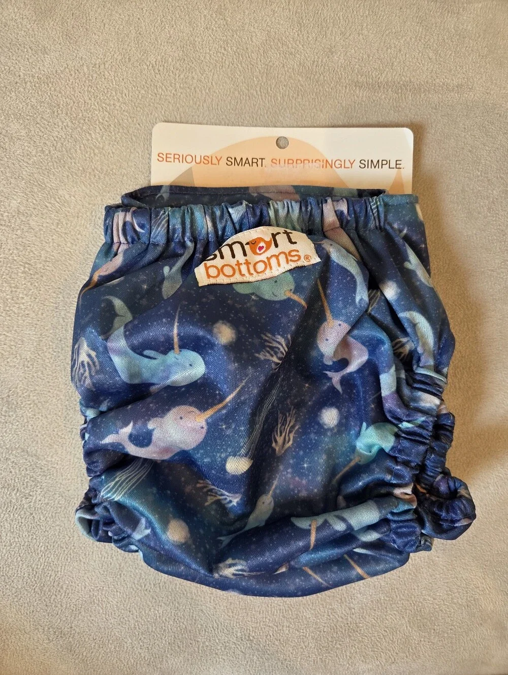 Smart Bottoms Baby Reusable Cloth Diaper-Blue Ocean Print-One Size (10lb-35lbs+)